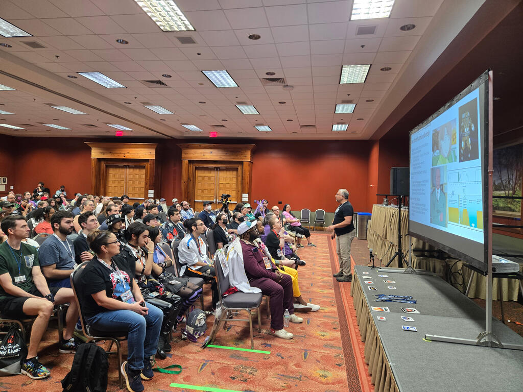 Gomez presenting at San Japan in San Antonio