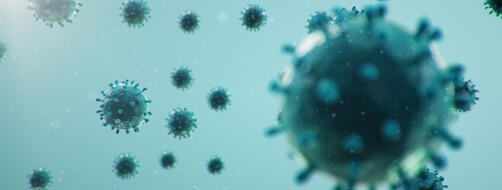 3D illustration outbreak coronavirus concept under the microscope