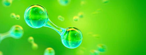 Green hydrogen h2 gas molecule