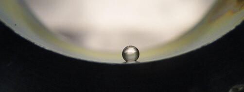 A water droplet on the inside surface of a coated pipe