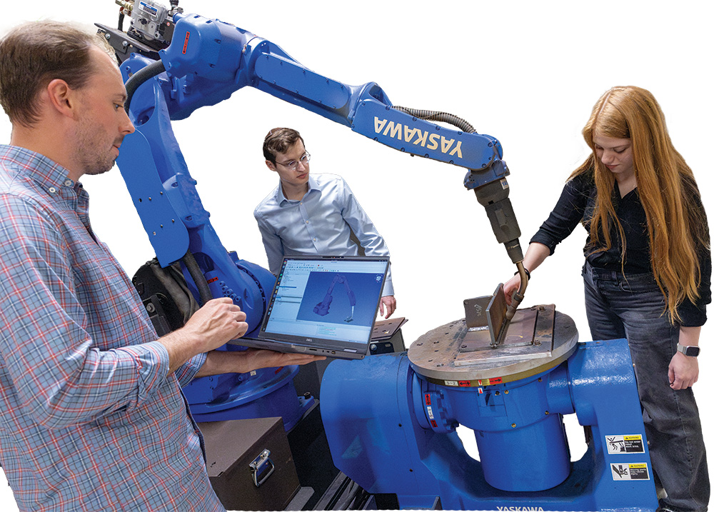 engineers configured the setup and operations of this robotic welding application using SWORD