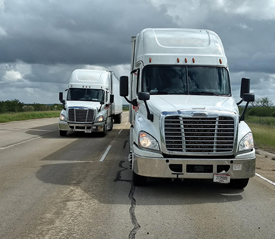 Trucks on highway