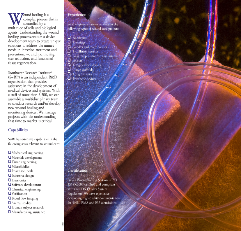 Go to Wound Care Research and Device Development brochure